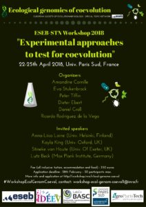 Flyer of the ESEB STN Workshop 2018 "Experimental approaches to test for coevolution"